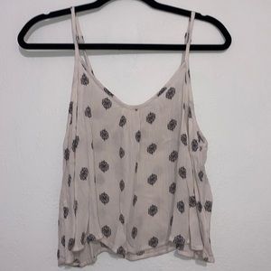 white flowy cropped tank top